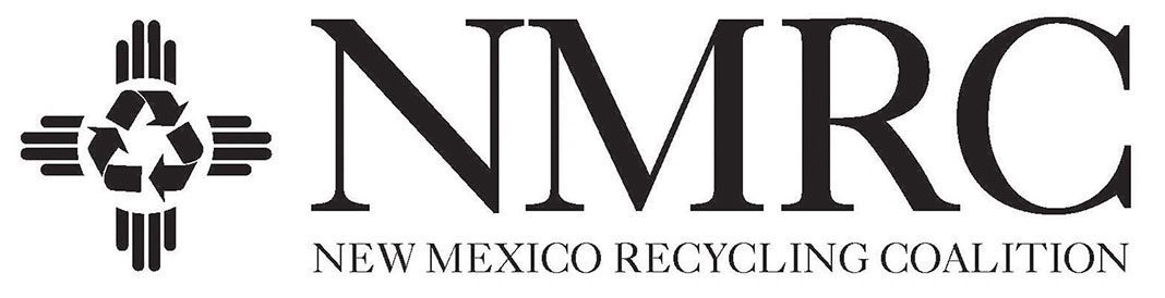 A black and white logo of nm recycling.