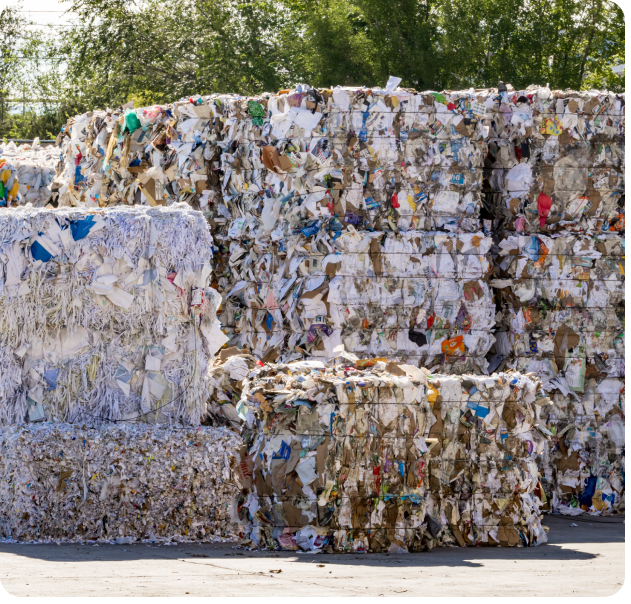 A pile of paper bags stacked on top of each other.